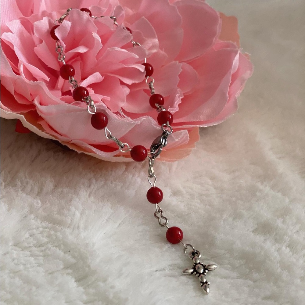 Sold‼️Cross Pearl Bracelet